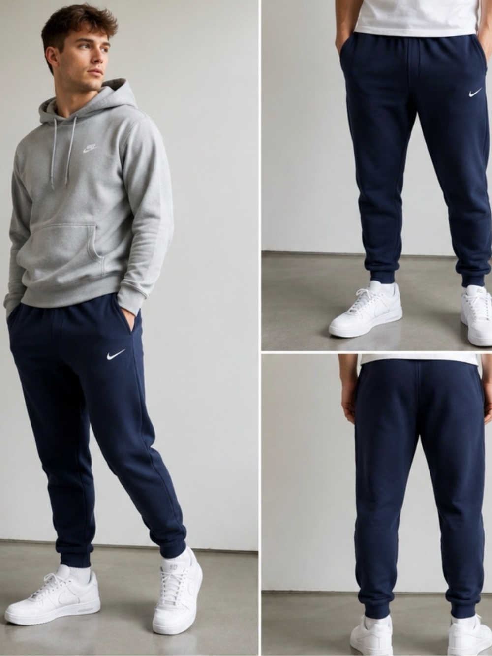 Nike Club Fleece Jogger Sweatpants Navy Blue Men’s Medium Swoosh Athletic